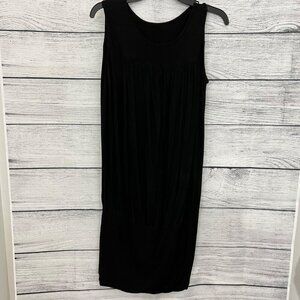 Savi Mom Black Sleeveless Pleated Midi Dress Size M